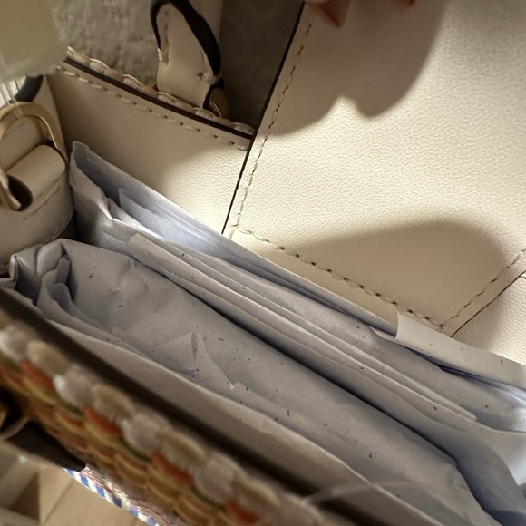 Kate Spade Ellie Mini Tote Multi Straw Yellow Crossbody Woven Bag NWT - Picture 8 of 9